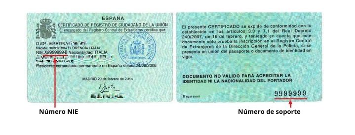 N mero De Soporte Del NIE Cu l Es Y D nde Encontrarlo Tus Ayudas