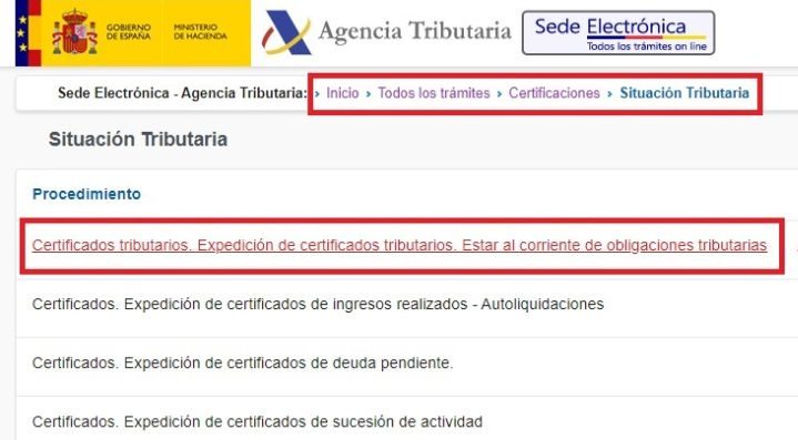 Certificado estar al corriente hacienda