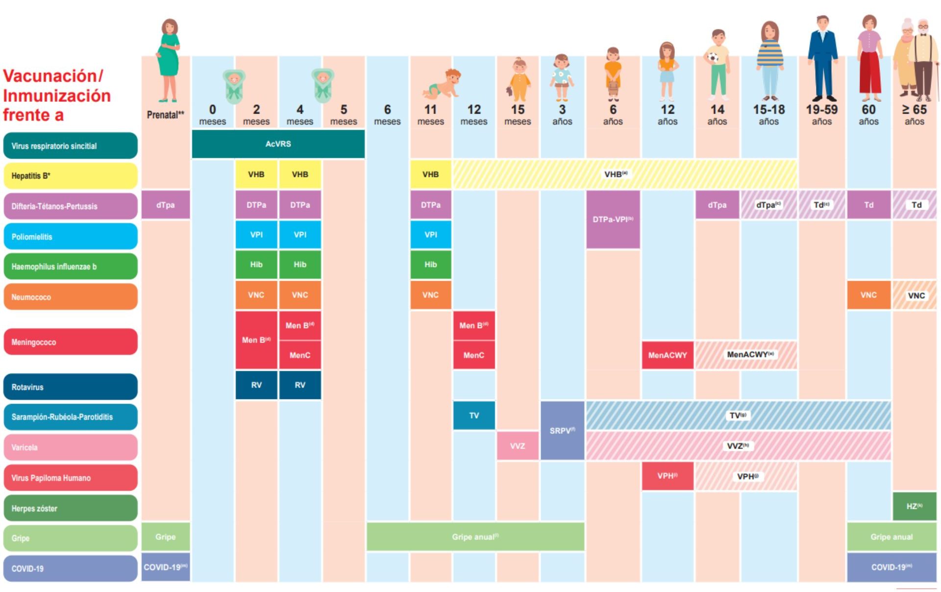 Calendario vacunas Madrid 