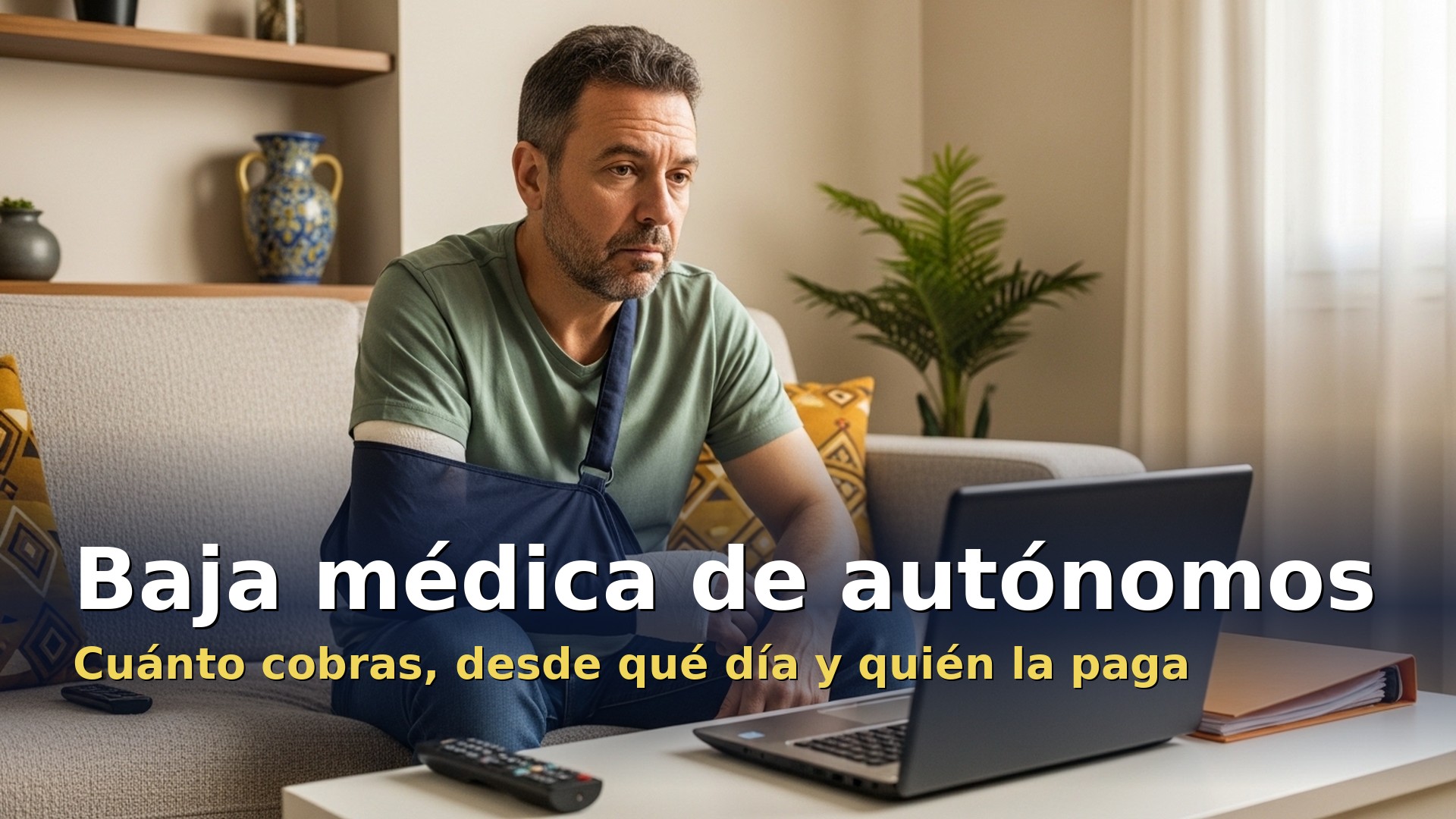Autónomo de baja médica con el brazo en cabestrillo: cuánto cobra un autónomo de baja