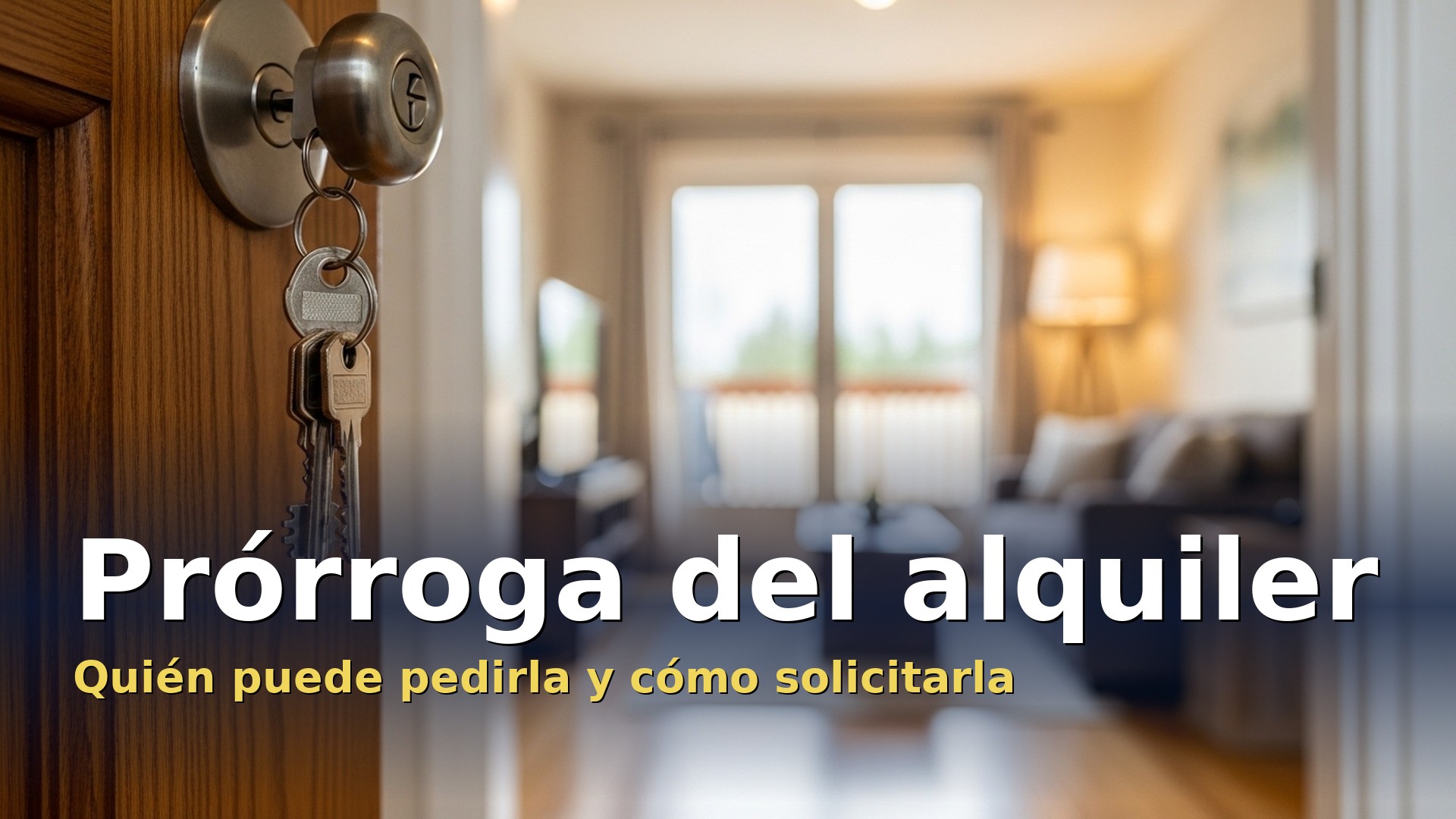 Prórroga del alquiler: llaves puestas en la cerradura de una vivienda alquilada
