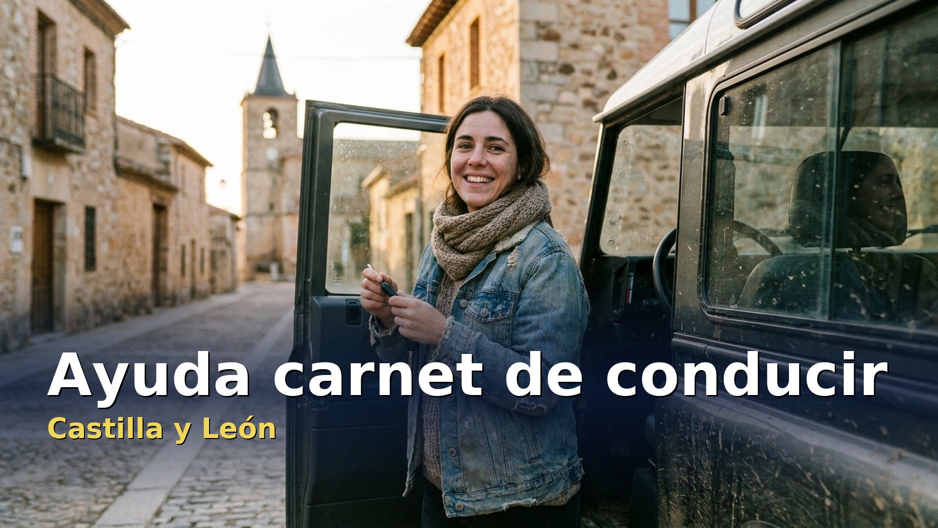 Ayuda carnet de conducir Castilla y León: joven con las llaves del coche tras aprobar el permiso B