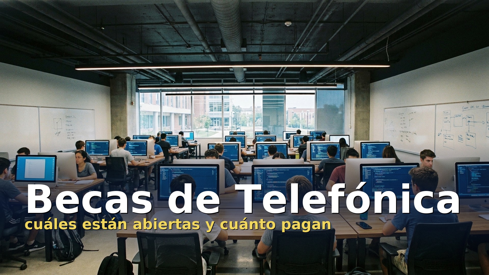 Aula de programacion de un campus tecnologico: becas de Telefonica