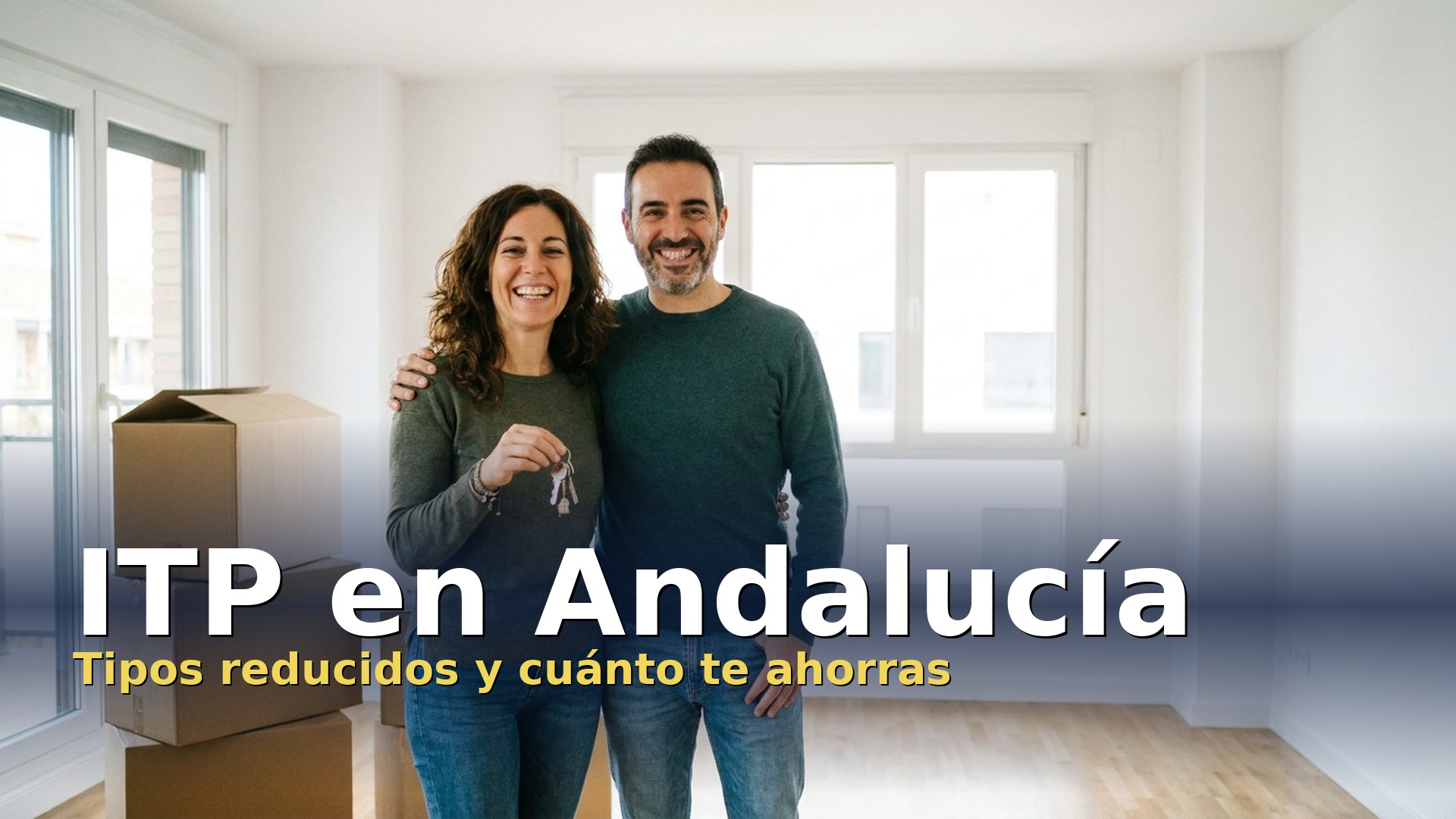 ITP en Andalucía: pareja con las llaves de la vivienda que acaba de comprar