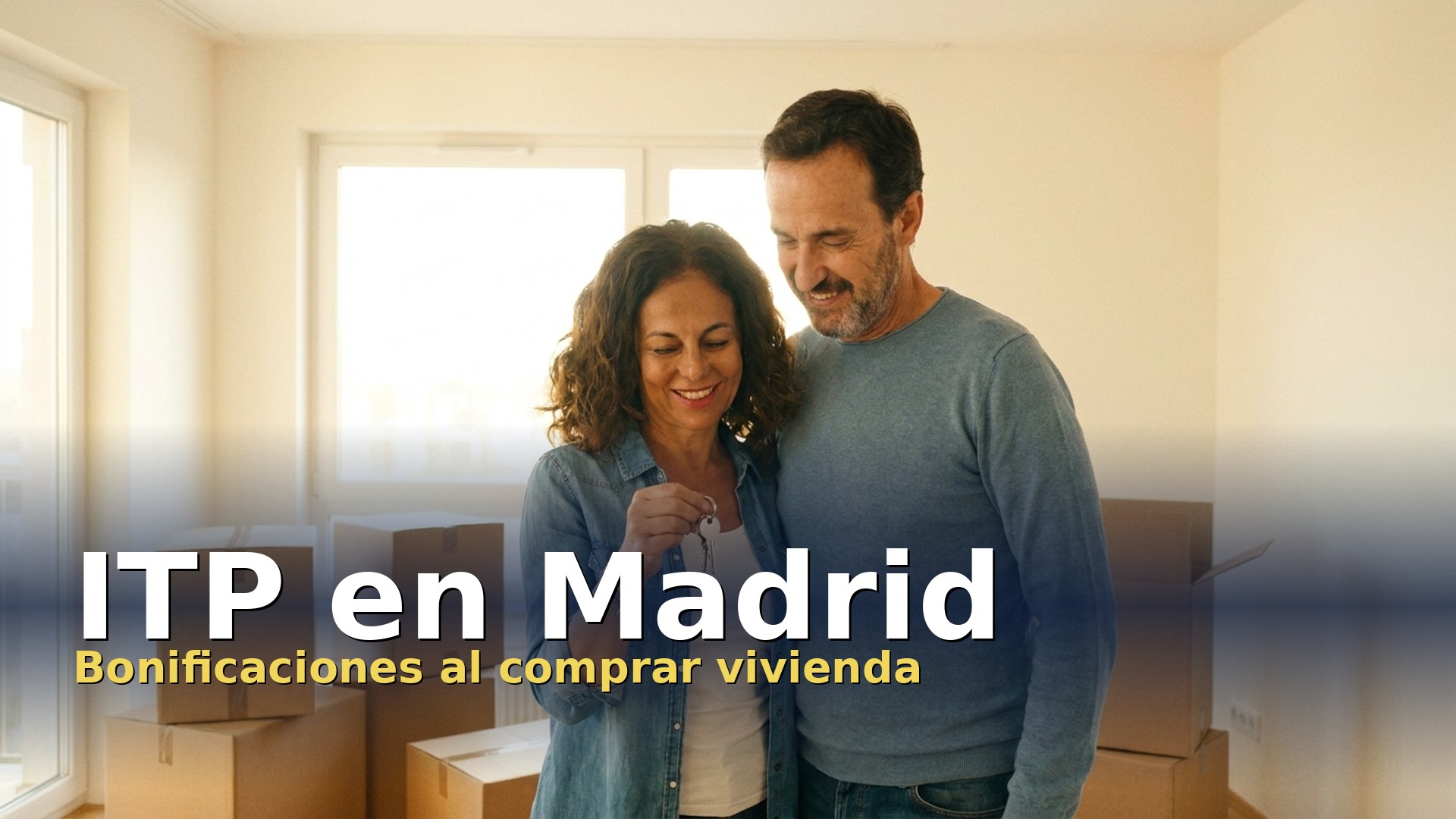 ITP en Madrid: pareja con las llaves de la vivienda que acaba de comprar